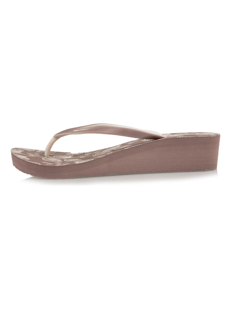 Chanclas con un tacón cómodo y ligero de 4 cm  Isotoner Taupe - Kiabi