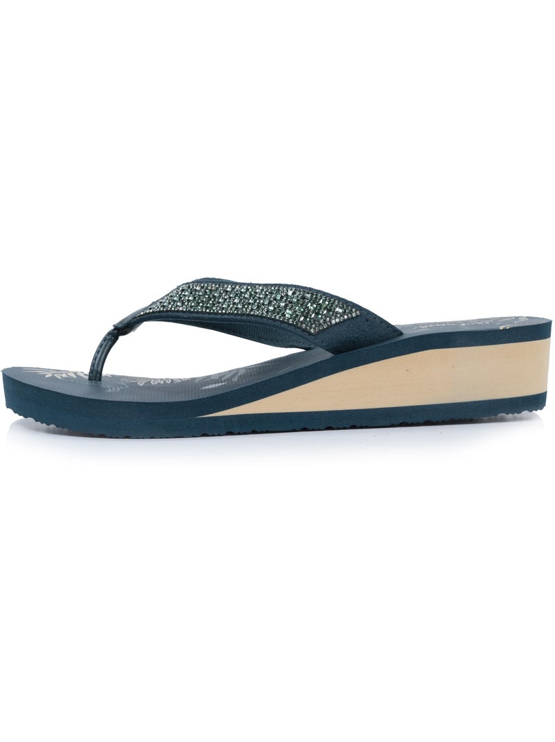 Chanclas con un tacón cómodo y ligero de 4 cm  Isotoner Verde claro - Kiabi