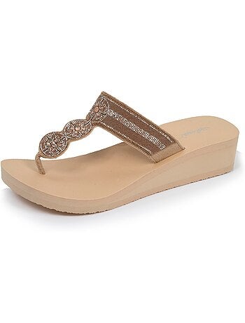 Chanclas con un tacón ultracómodo de 4 cm isotoner