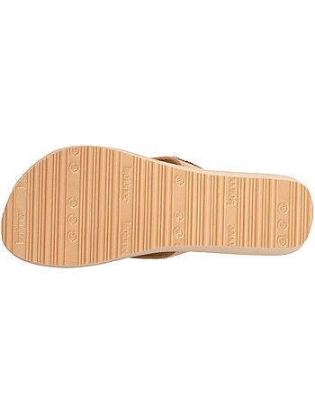 Chanclas suela sintética, parte superior de abalorios, tacón de cuña de 4 cm isotoner