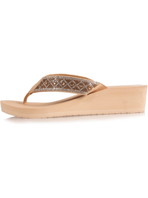 Chanclas con un tacón ultracómodo de 4 cm isotoner - Kiabi Chanclas con un tacón ultracómodo de 4 cm isotoner - Kiabi
