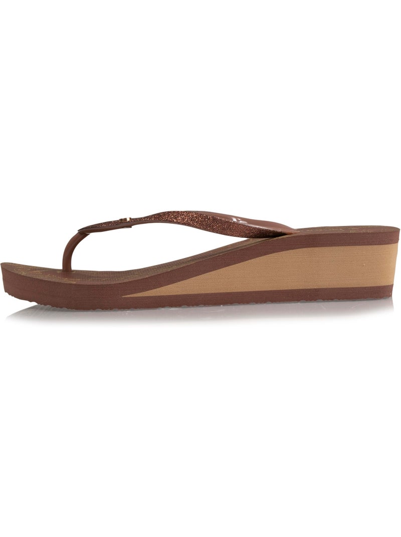Chanclas con un tacón ultracómodo de 4 cm  isotoner Marrón - Kiabi