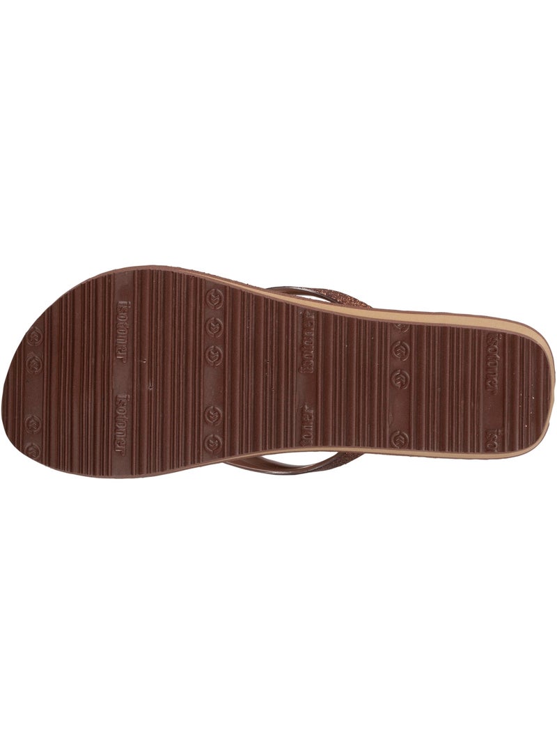 Chanclas con un tacón ultracómodo de 4 cm  isotoner Marrón - Kiabi