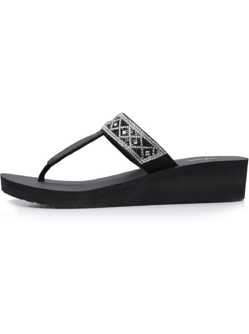 Chanclas con un tacón ultracómodo de 4 cm  isotoner Negro - Kiabi