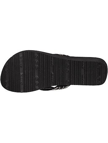 Chanclas suela sintética, parte superior de abalorios, tacón de cuña de 4 cm isotoner