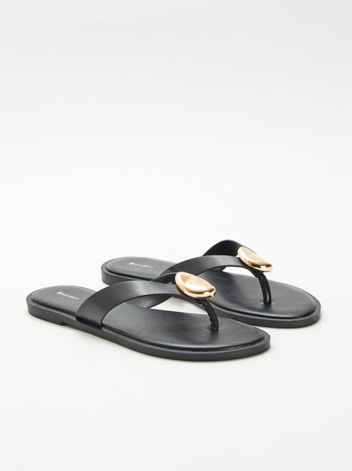 Chanclas de imitación con detalle metálico - Kiabi