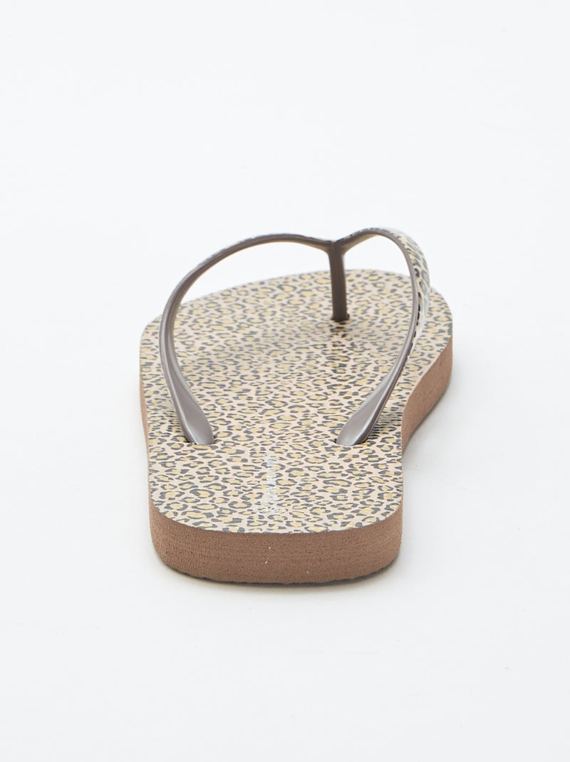 Chanclas de leopardo Marron - Kiabi
