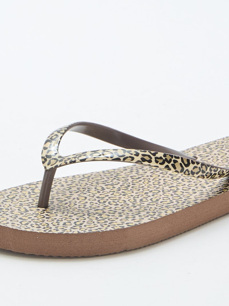 Chanclas de leopardo Marron - Kiabi