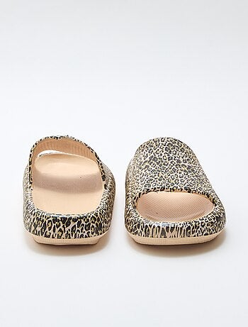 Chanclas de piscina con estampado de leopardo