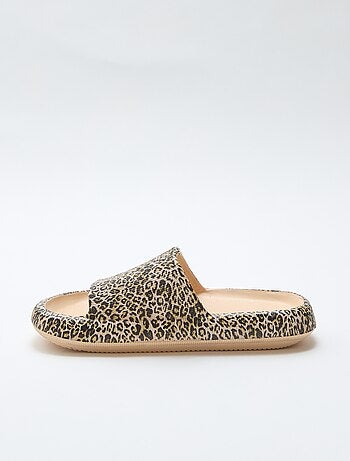 Chanclas de piscina con estampado de leopardo