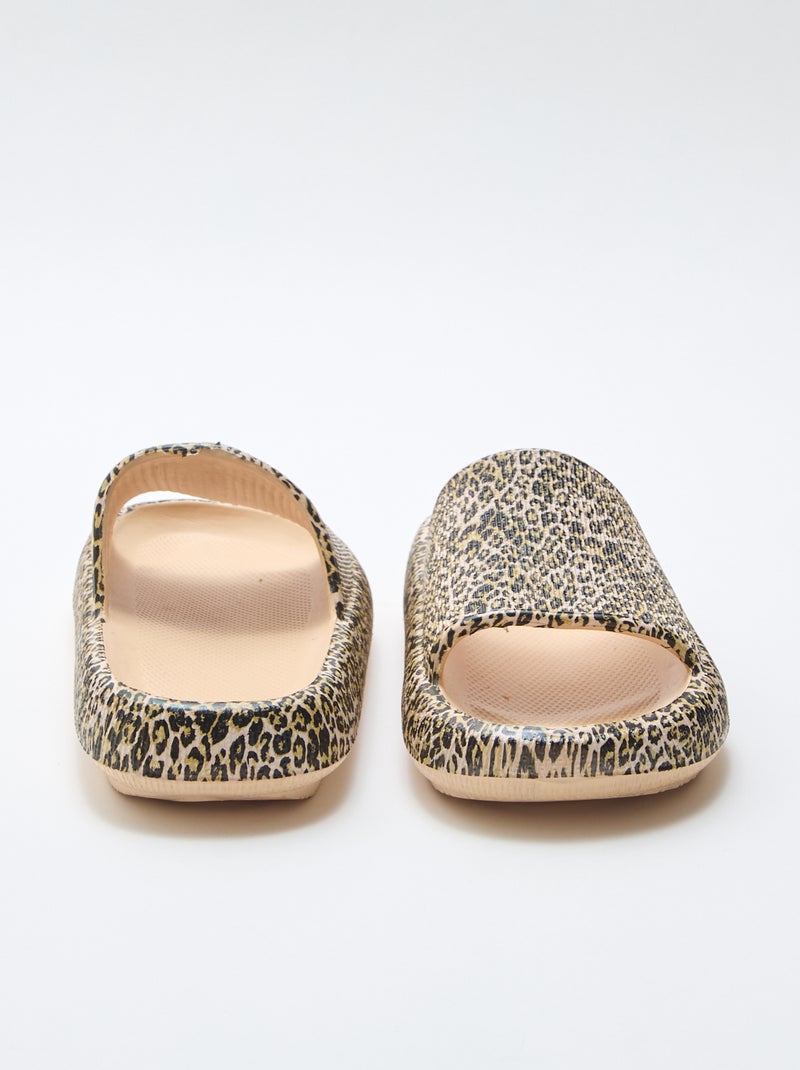 Chanclas de piscina con estampado de leopardo Beige - Kiabi