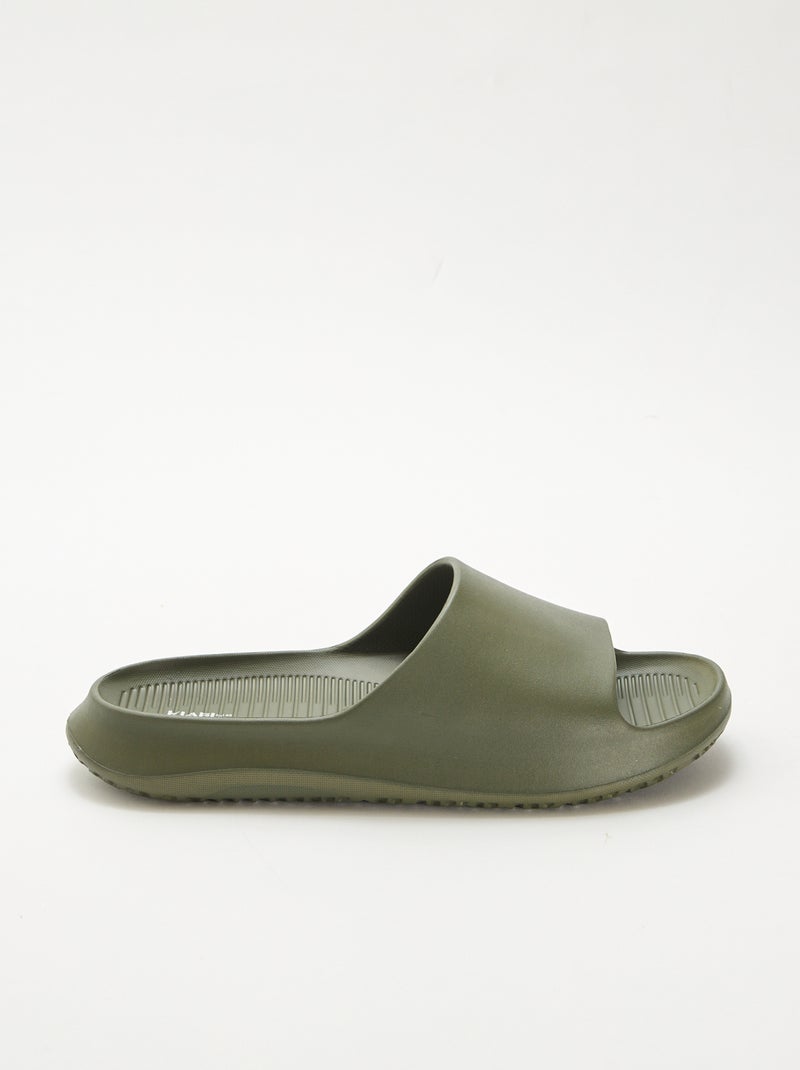 Chanclas de piscina con plataforma Kaki - Kiabi