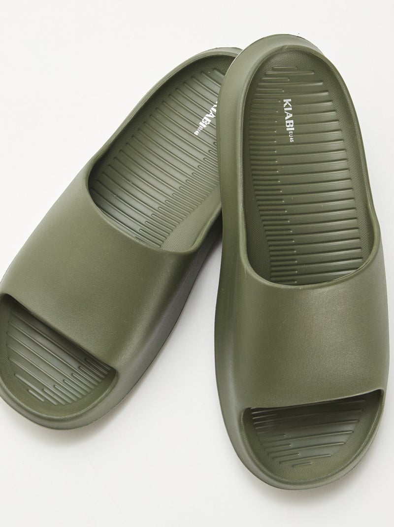 Chanclas de piscina con plataforma Kaki - Kiabi