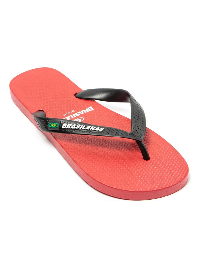 Chanclas de playa brasileras de hombre con suela de goma antideslizante Blanco Rojo Negro - Kiabi