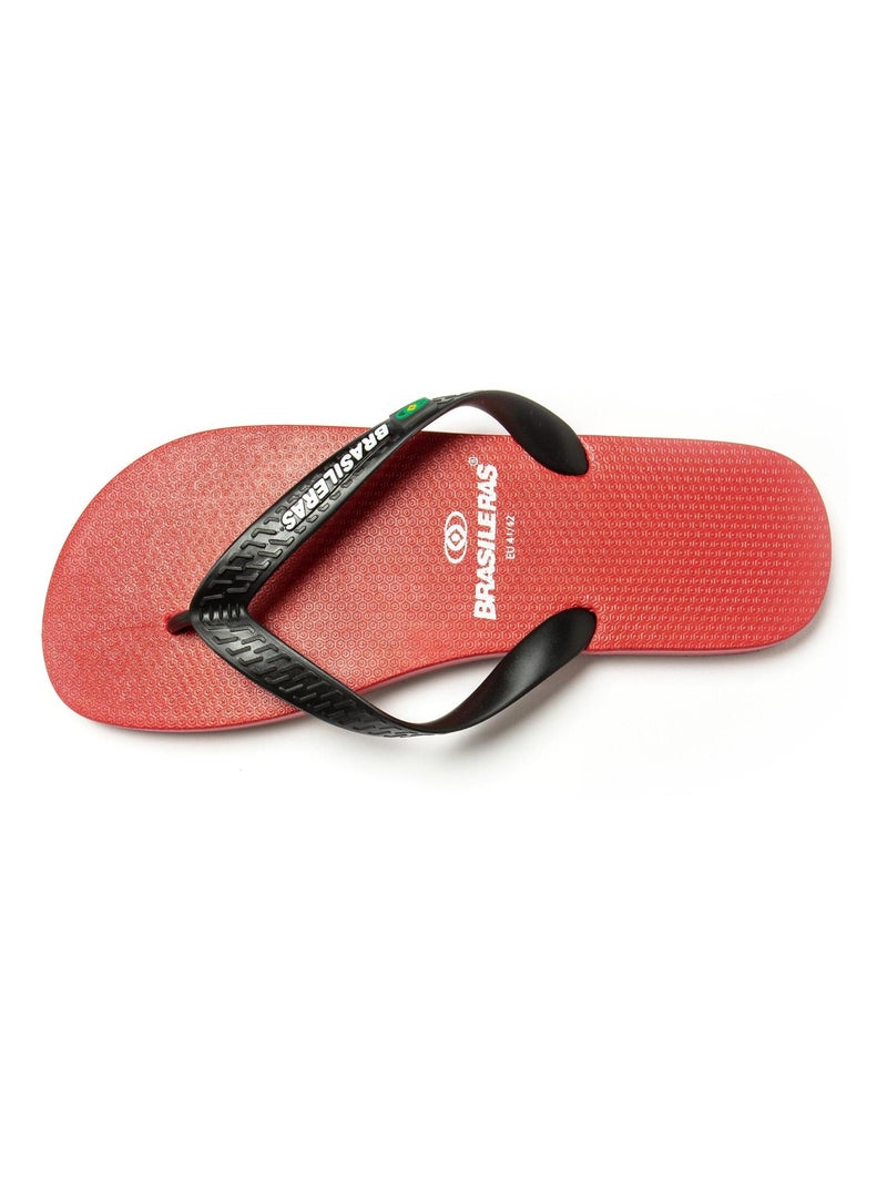 Chanclas de playa brasileras de hombre con suela de goma antideslizante Blanco Rojo Negro - Kiabi