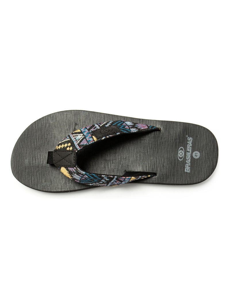 Chanclas de Playa Brasileras de Hombre con suela de goma Antideslizante Negro - Kiabi