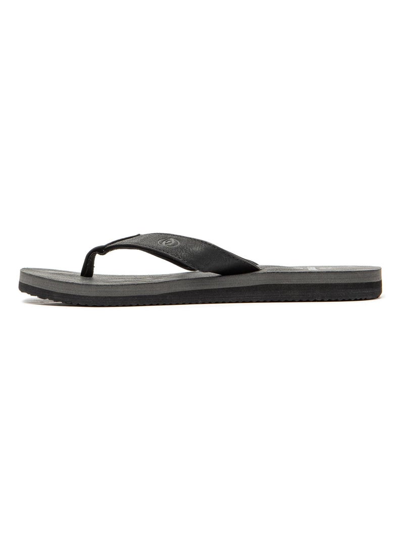 Chanclas de Playa Brasileras de Hombre con suela de goma Antideslizante Negro - Kiabi