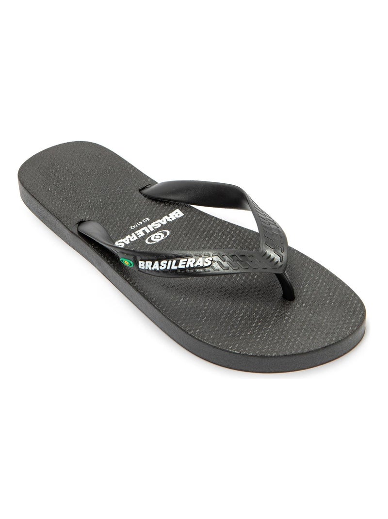 Chanclas de Playa Brasileras de Hombre con suela de goma Antideslizante Negro - Kiabi