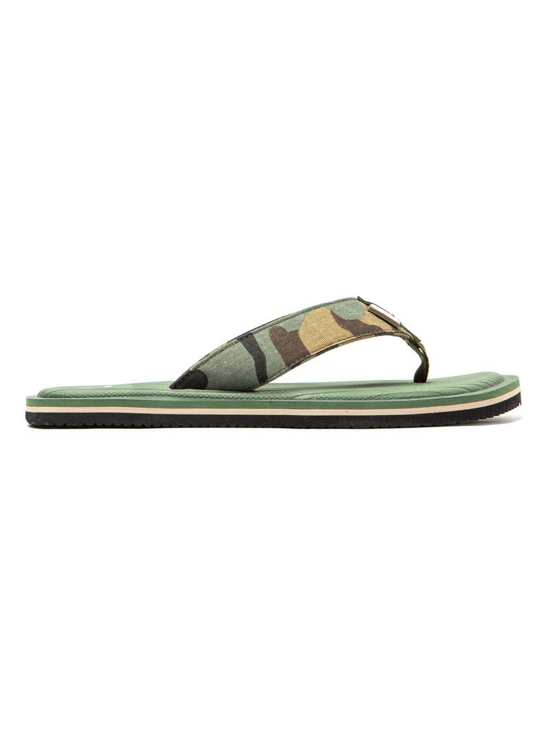 Chanclas de Playa Brasileras de Hombre con suela de goma Antideslizante Verde oscuro - Kiabi