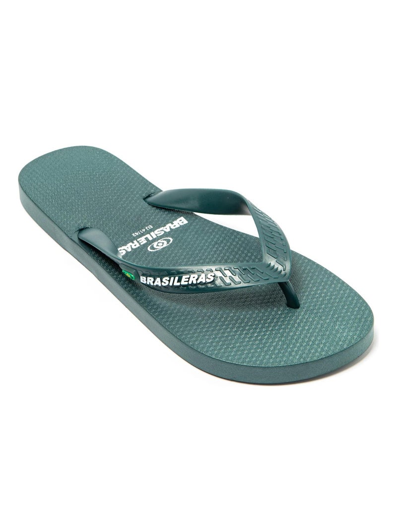 Chanclas de Playa Brasileras de Hombre con suela de goma Antideslizante Verde oscuro - Kiabi
