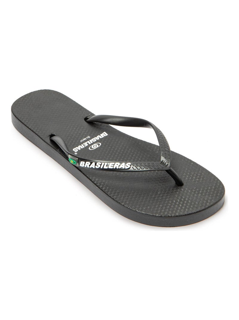 Chanclas de Playa Brasileras de Mujer con suela de goma Antideslizante Negro - Kiabi