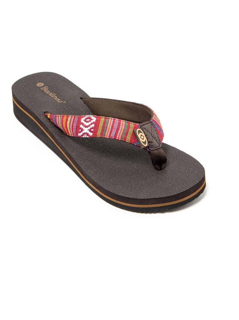 Chanclas de Playa Brasileras de Mujer con suela de goma Antideslizante Rojo - Kiabi