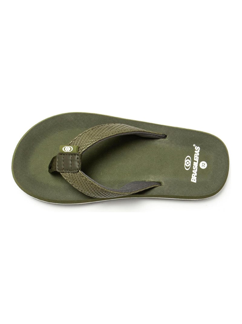 Chanclas de Playa Brasileras de Niños con suela de goma Antideslizante Verde oscuro - Kiabi