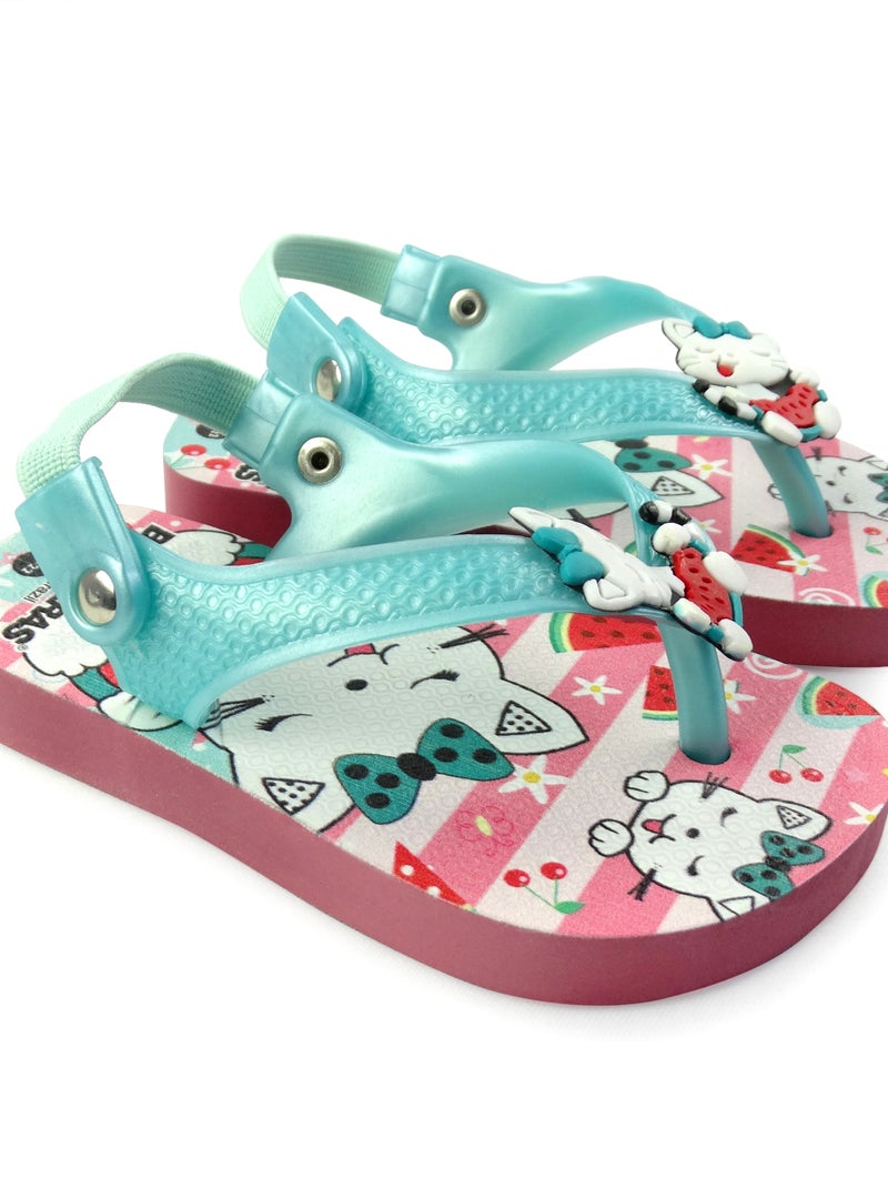 Chanclas de playa de bebes Brasileras con suela de goma Verde agua - Kiabi