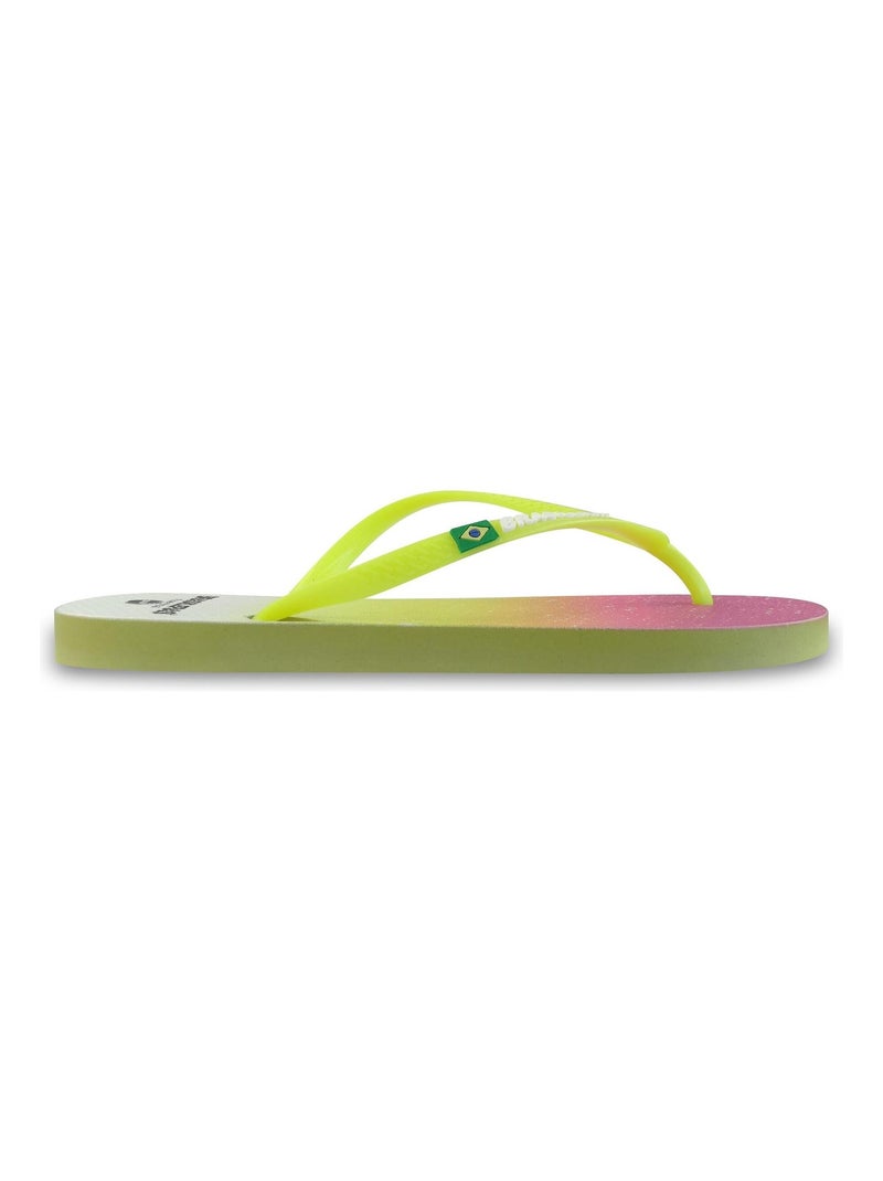 Chanclas de playa de mujer Brasileras con suela de goma Amarillo - Kiabi