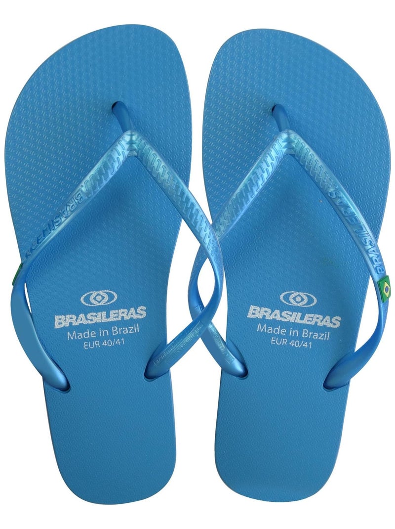 Chanclas de playa de mujer Brasileras con suela de goma Azul claro - Kiabi
