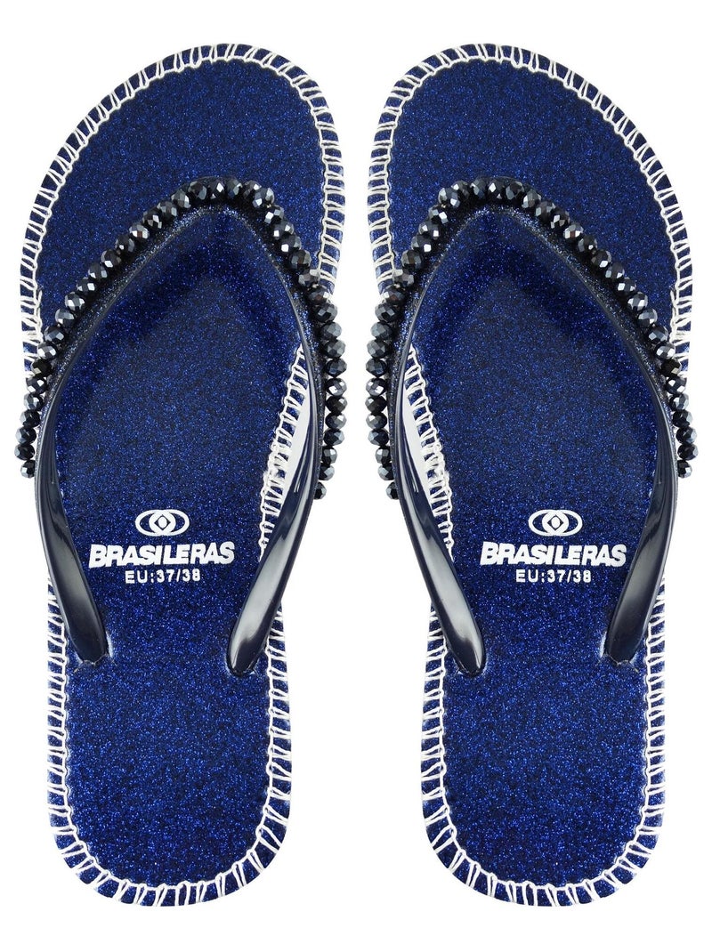 Chanclas de playa de mujer Brasileras con suela de goma Azul - Kiabi