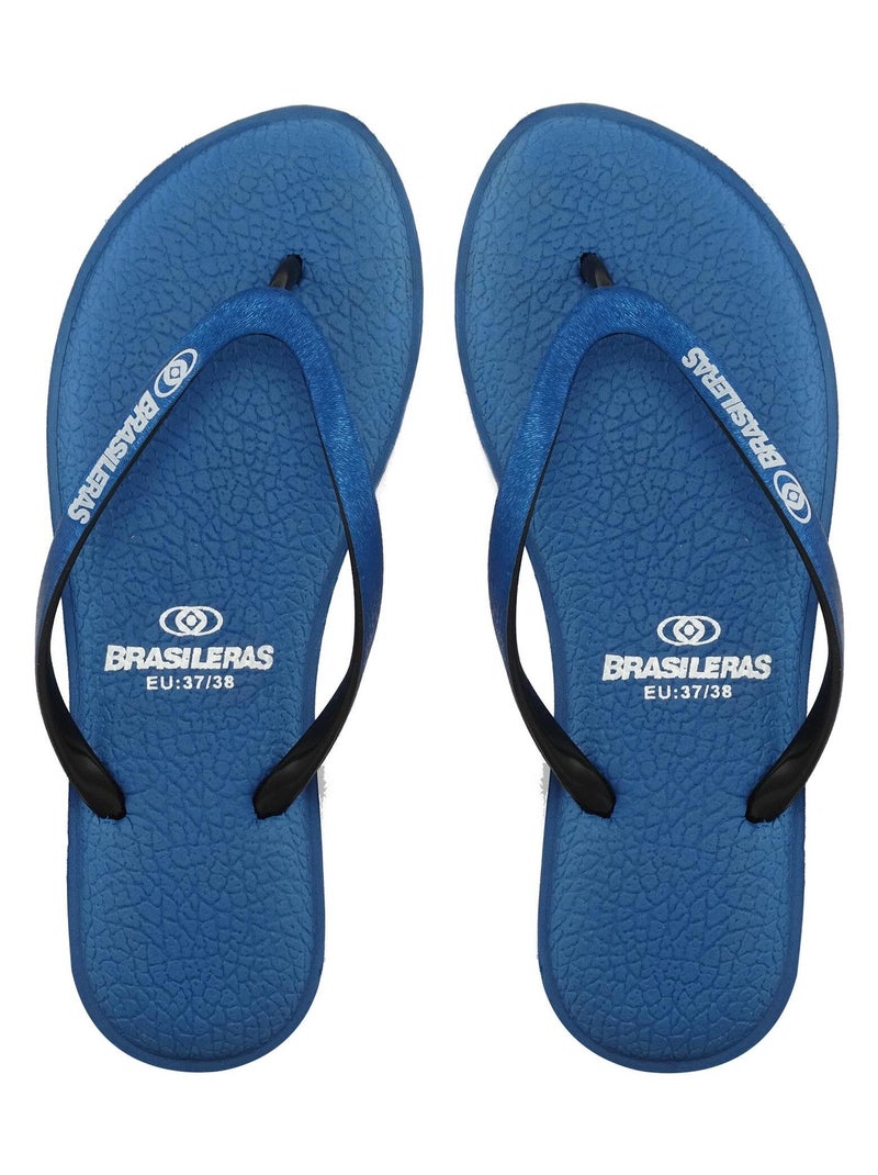 Chanclas de playa de mujer Brasileras con suela de goma Azul - Kiabi