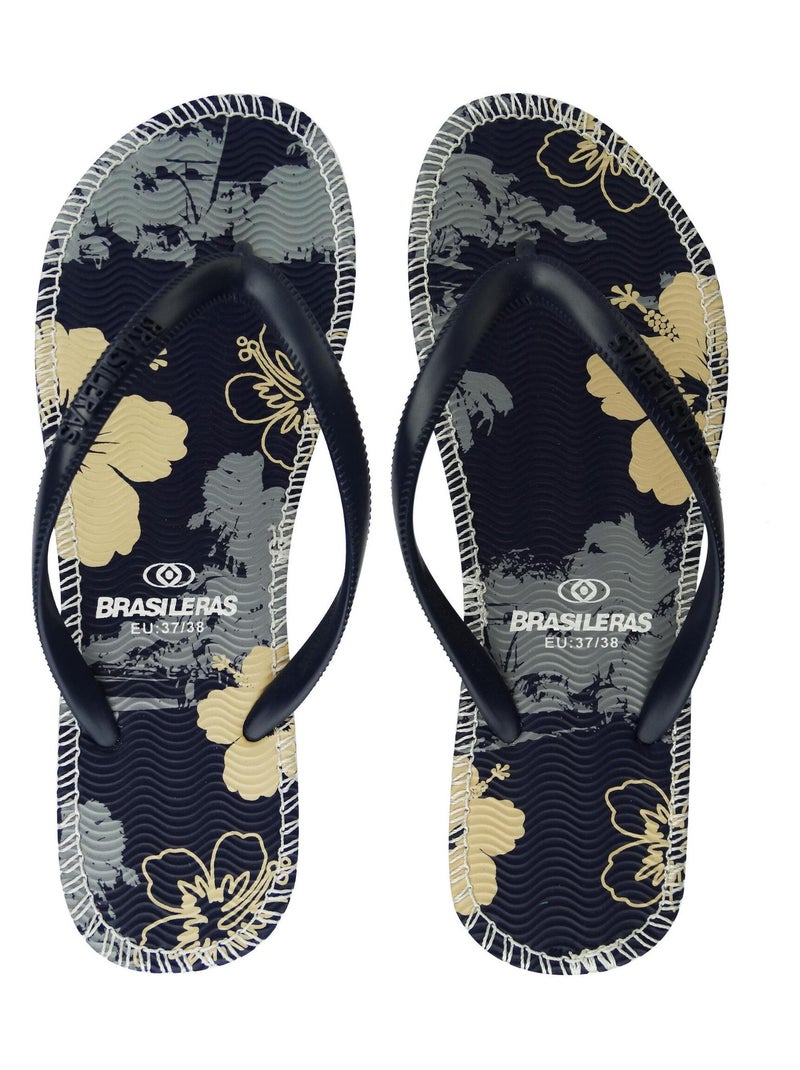 Chanclas de playa de mujer Brasileras con suela de goma Azul - Kiabi