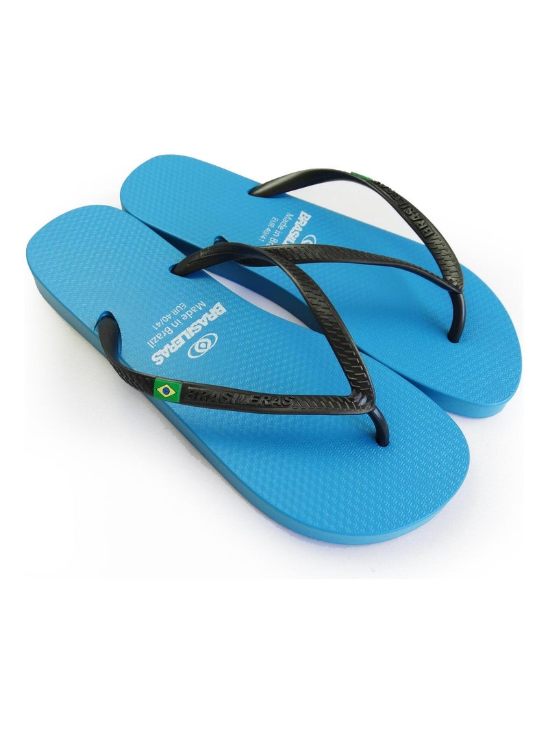 Chanclas de playa de mujer brasileras con suela de goma Azul Negro - Kiabi