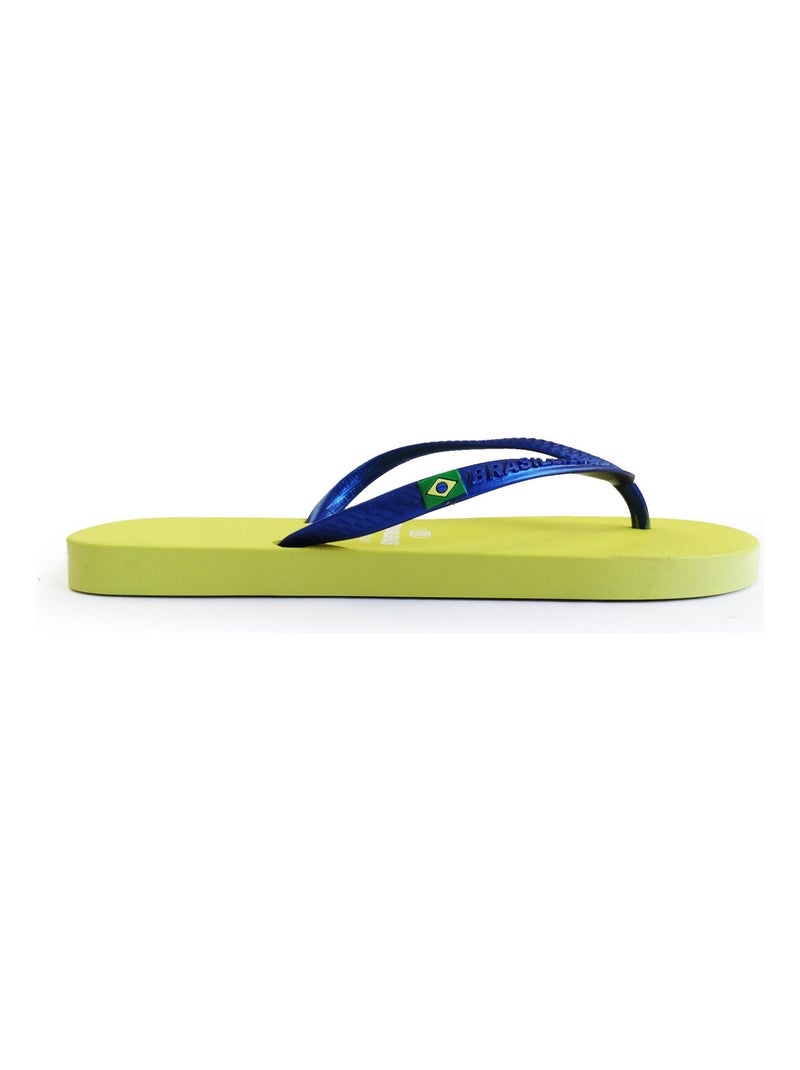 Chanclas de playa de mujer Brasileras con suela de goma Blanco Amarillo Azul - Kiabi