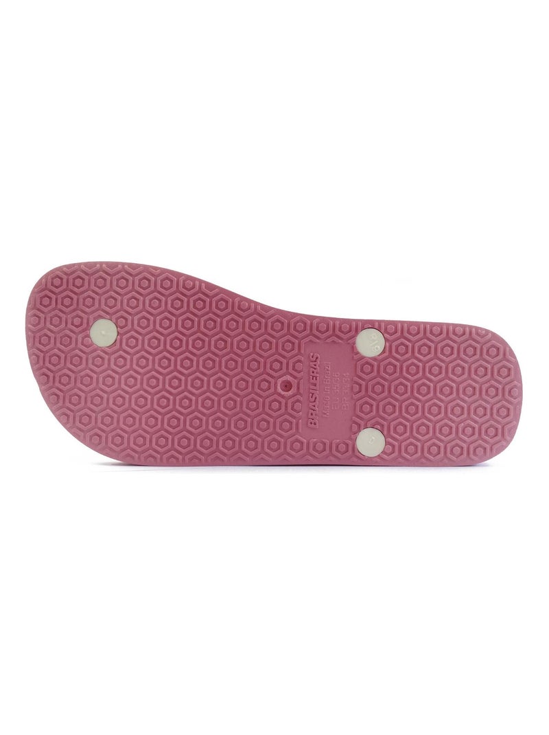 Chanclas de playa de mujer Brasileras con suela de goma Blanco Rosa Blanco - Kiabi