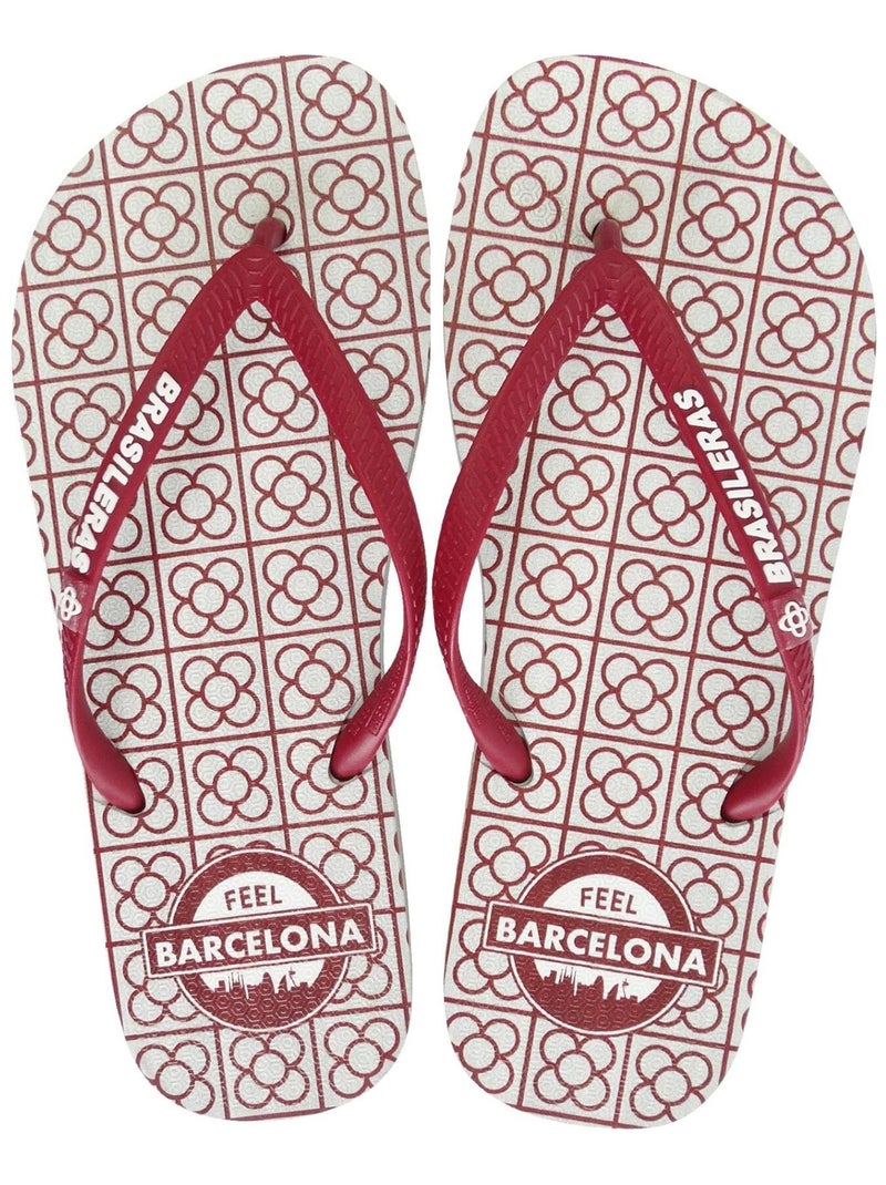 Chanclas de playa de mujer Brasileras con suela de goma Burdeos - Kiabi