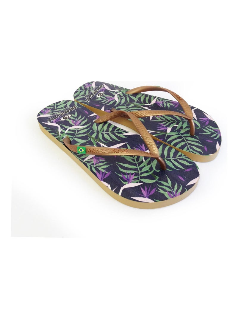 Chanclas de playa de mujer Brasileras con suela de goma Dorado/Oro - Kiabi