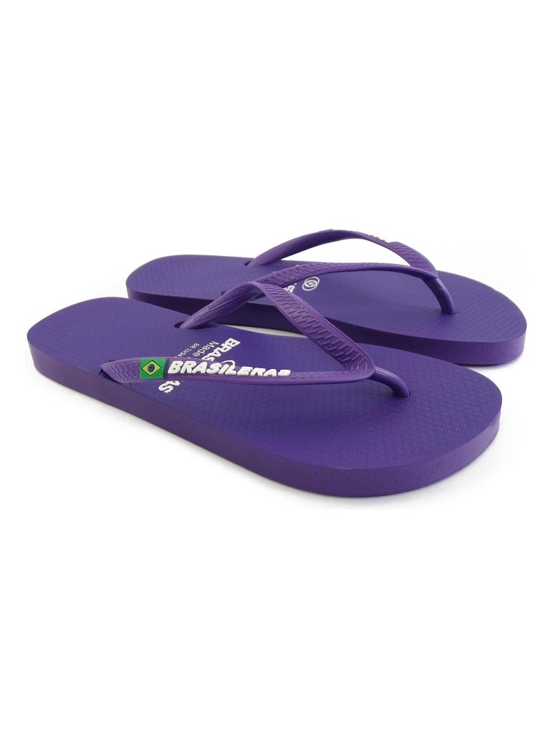 Chanclas de playa de mujer Brasileras con suela de goma Malva lila - Kiabi