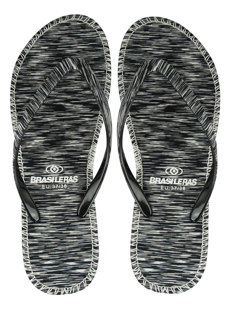 Chanclas de playa de mujer Brasileras con suela de goma Negro - Kiabi