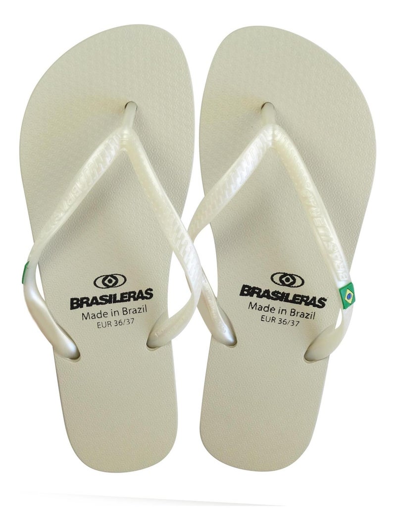 Chanclas de playa de mujer Brasileras con suela de goma Plateado - Kiabi