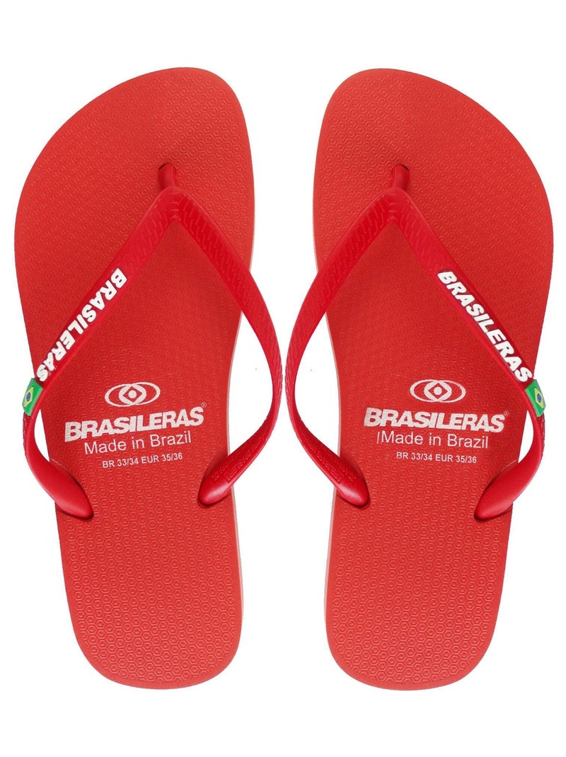 Chanclas de playa de mujer Brasileras con suela de goma Rojo - Kiabi