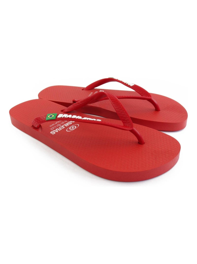 Chanclas de playa de mujer Brasileras con suela de goma Rojo - Kiabi