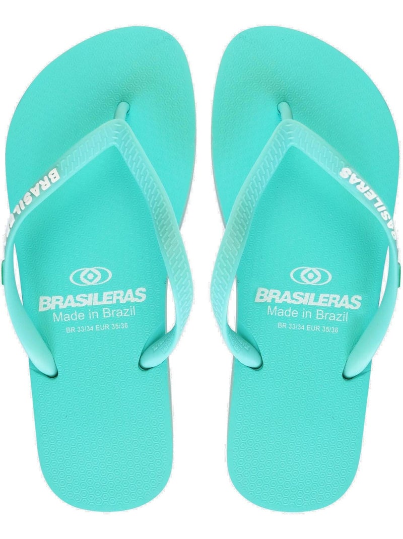 Chanclas de playa de mujer Brasileras con suela de goma Verde agua - Kiabi