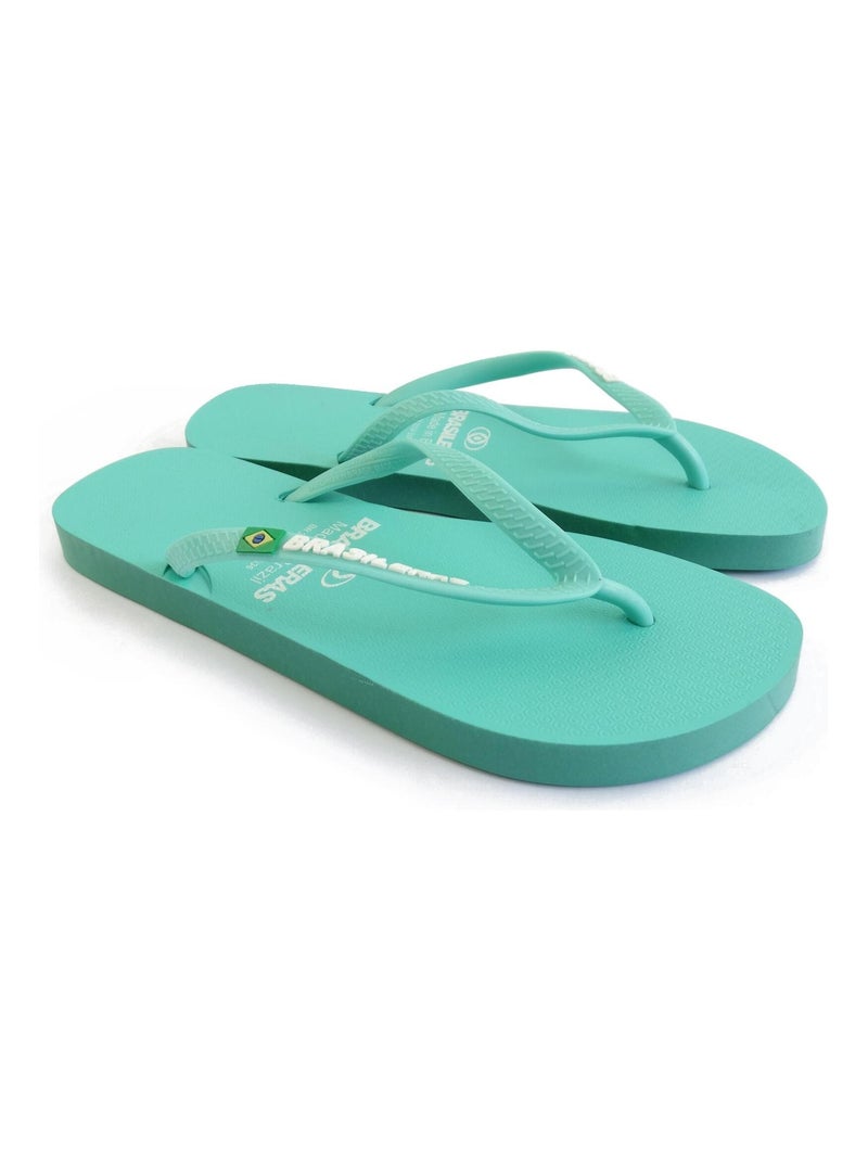 Chanclas de playa de mujer Brasileras con suela de goma Verde agua - Kiabi