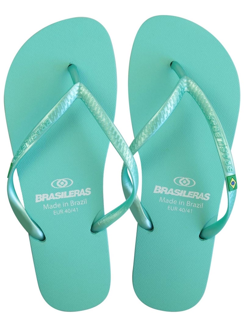 Chanclas de playa de mujer Brasileras con suela de goma Verde agua - Kiabi