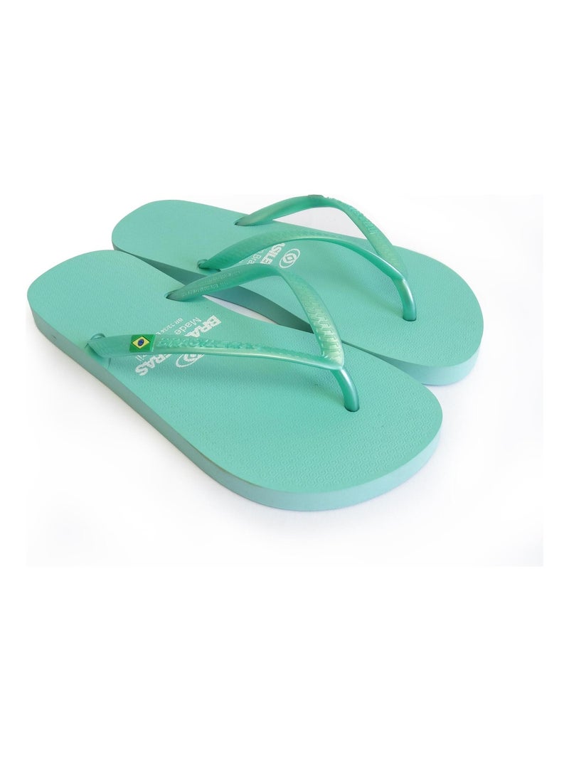 Chanclas de playa de mujer Brasileras con suela de goma Verde agua - Kiabi
