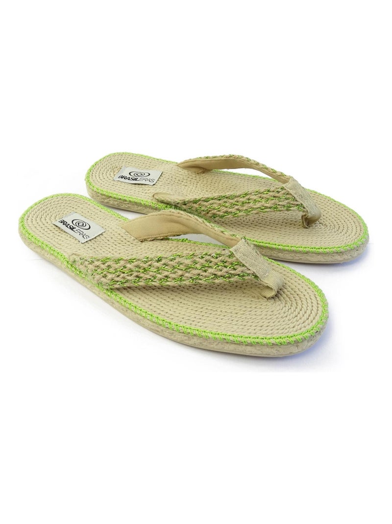 Chanclas de playa de mujer Brasileras con suela de goma Verde - Kiabi