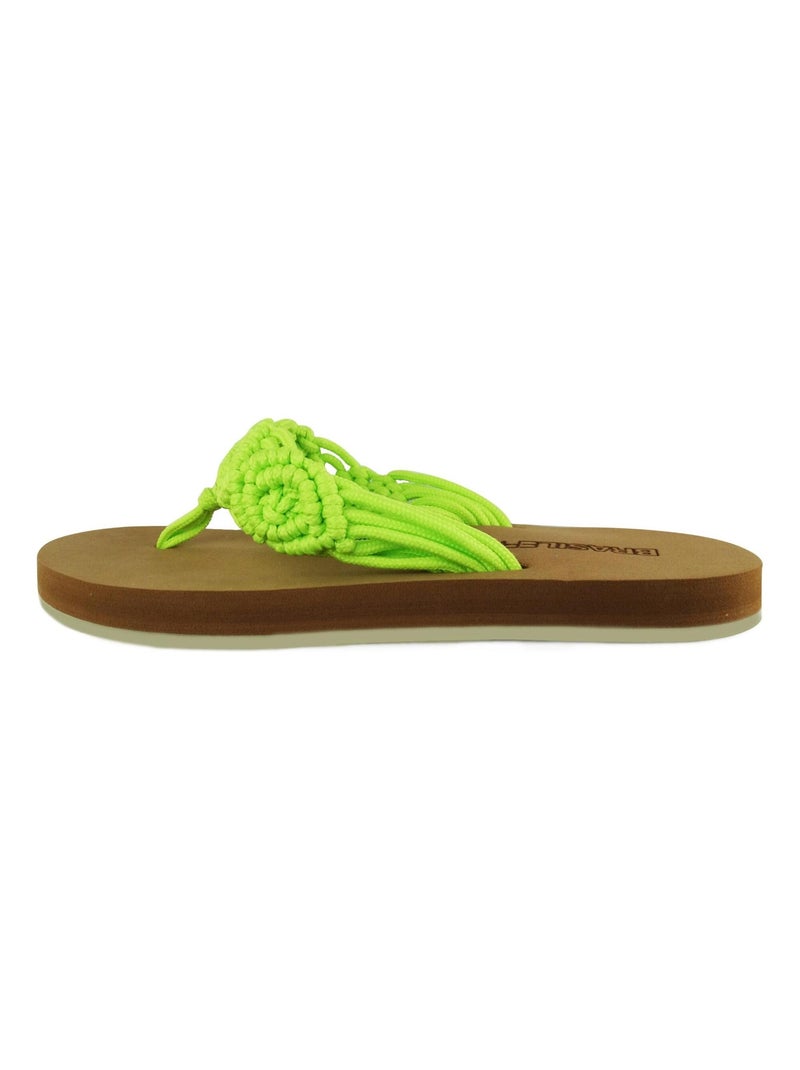 Chanclas de playa de mujer Brasileras con suela de goma Verde fluorescente - Kiabi