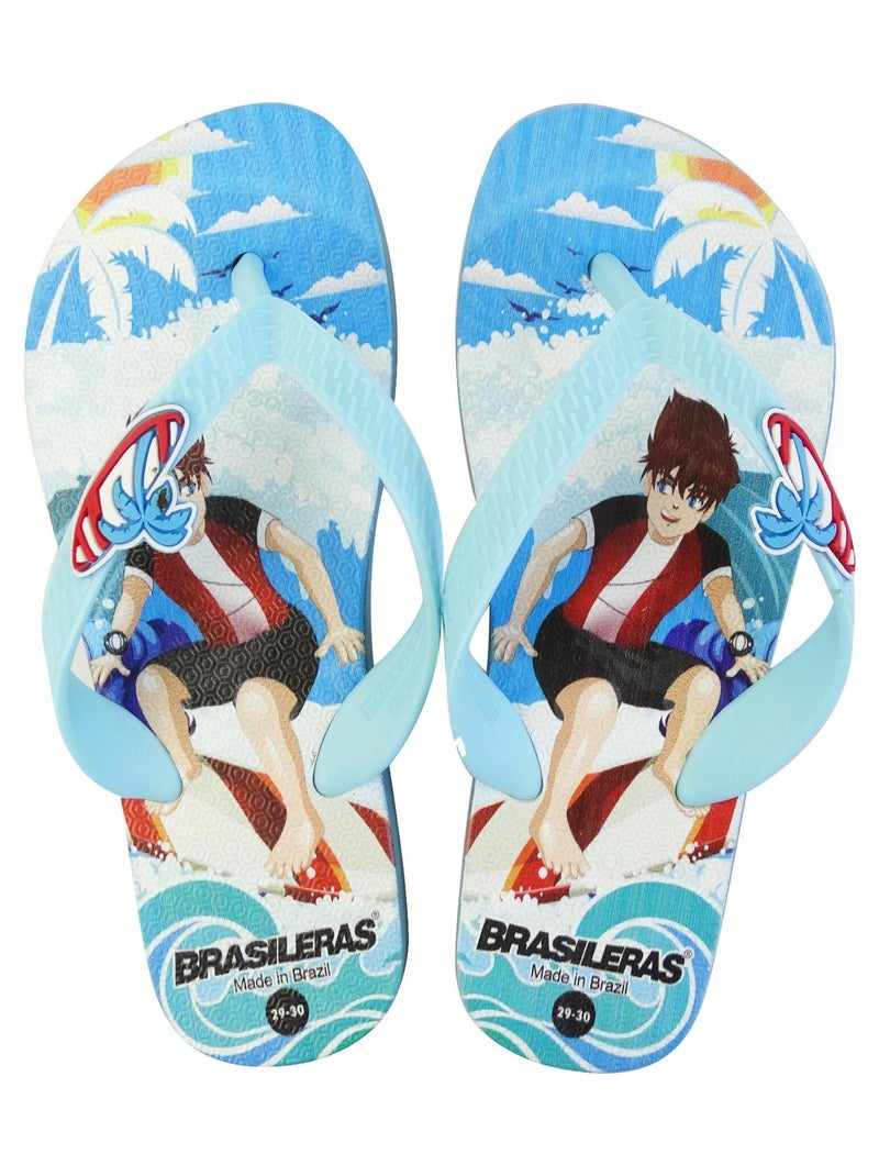 Chanclas de playa de niños Brasileras con suela de goma Azul claro - Kiabi